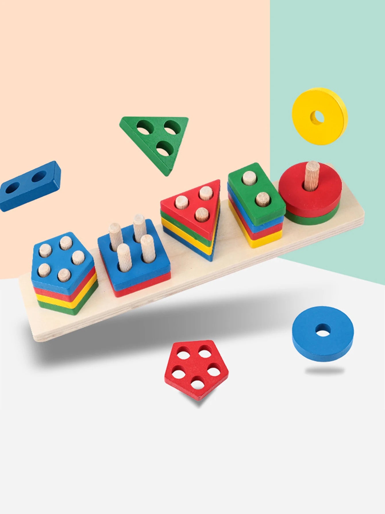 Montessori Wooden Sorting & Stacking Toy