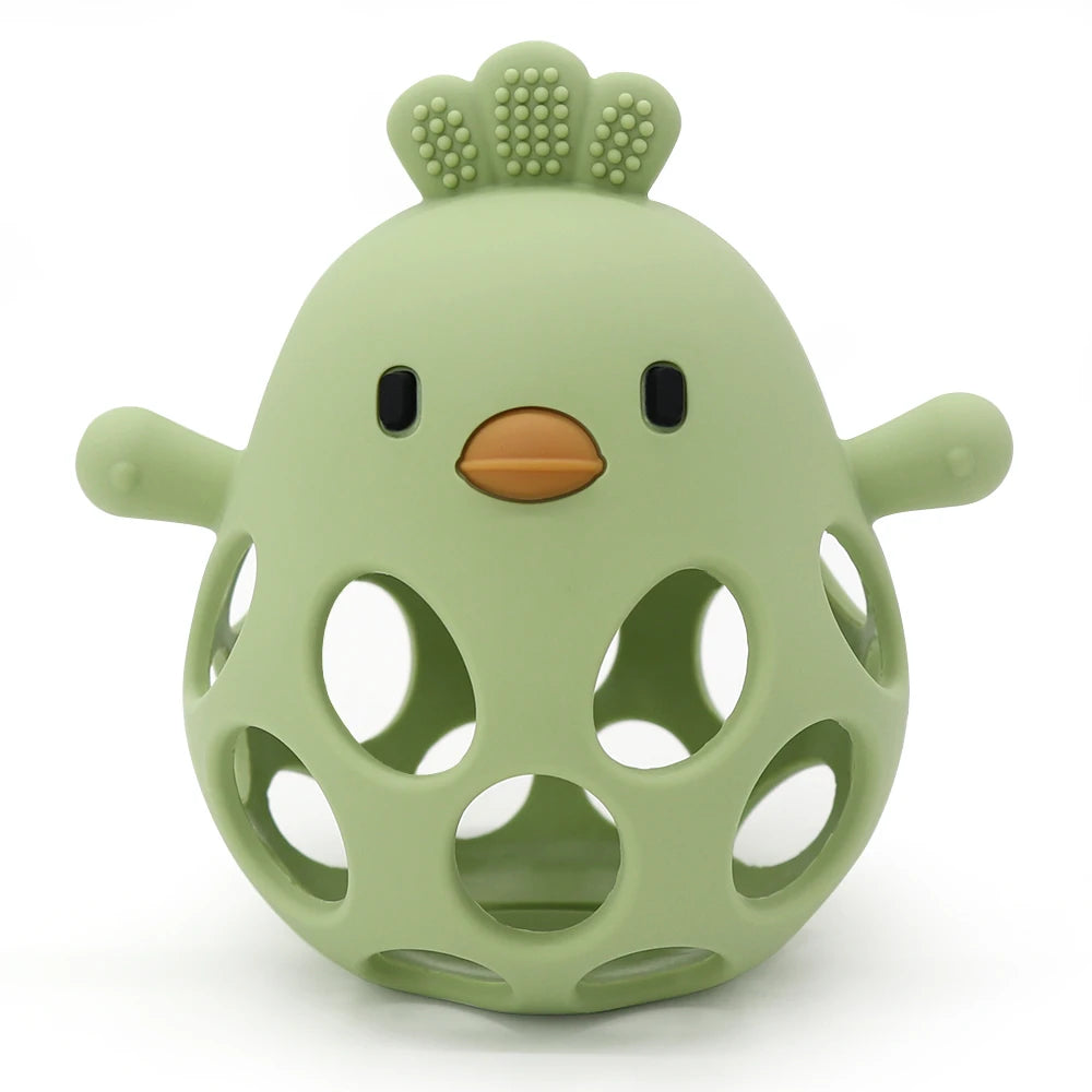 Cartoon Chick Baby Teether Gloves
