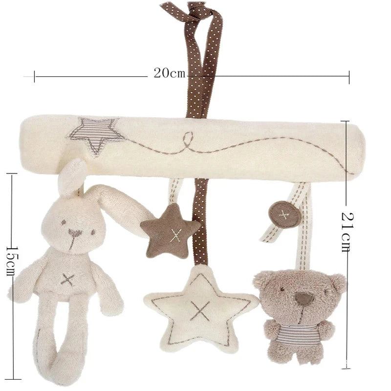 Rabbit Hand Bell Plush Toy for Stroller & Bed