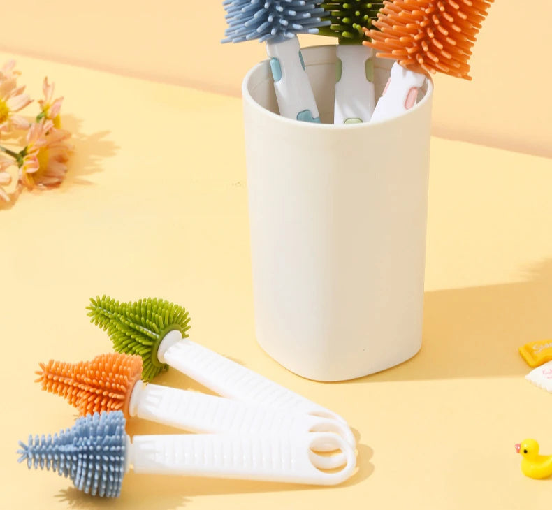 360° Silicone Baby Bottle Brush Set