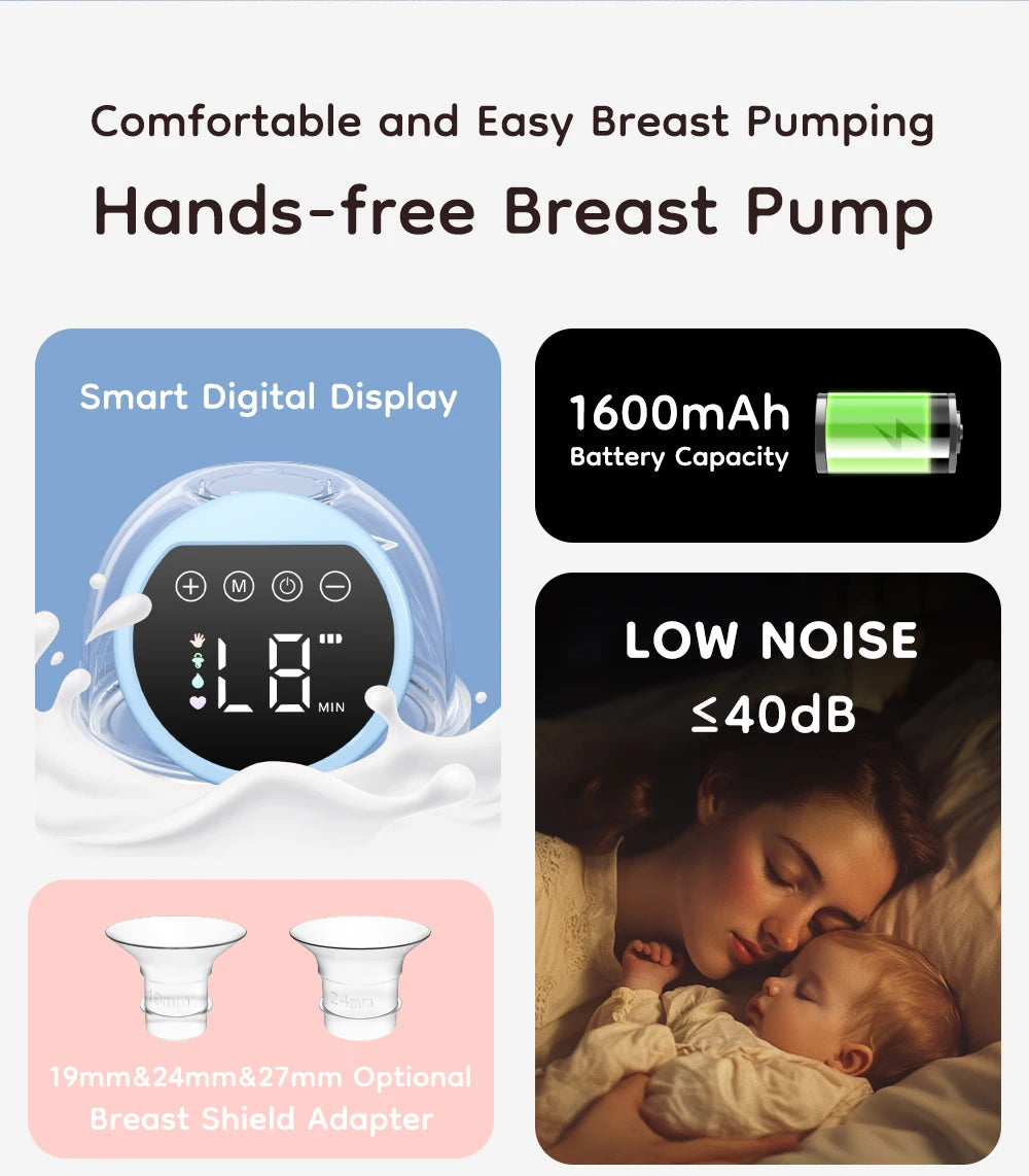 Wearable Electric Breast Pumps 4 Modes 12 Levels