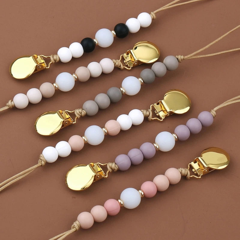 Baby Pacifier Clip with Silicone Beads
