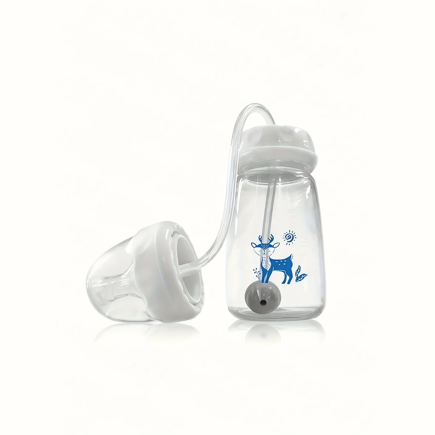 Self-Feeding Baby Bottle with Straw