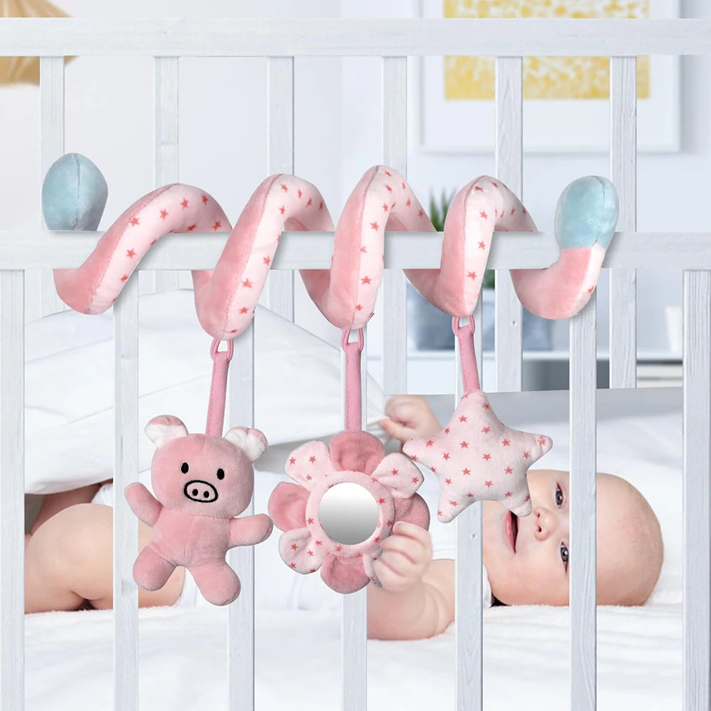 Baby Spiral Hanging Toy with Mirror & Rattles