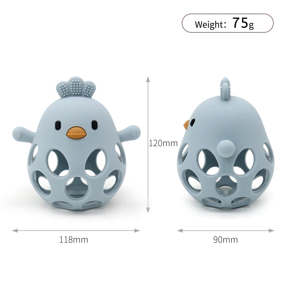 Cartoon Chick Baby Teether Gloves