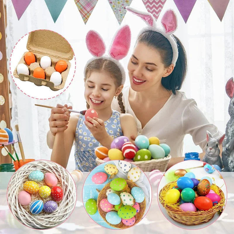 Wooden Egg Pretend Play Set for Kids