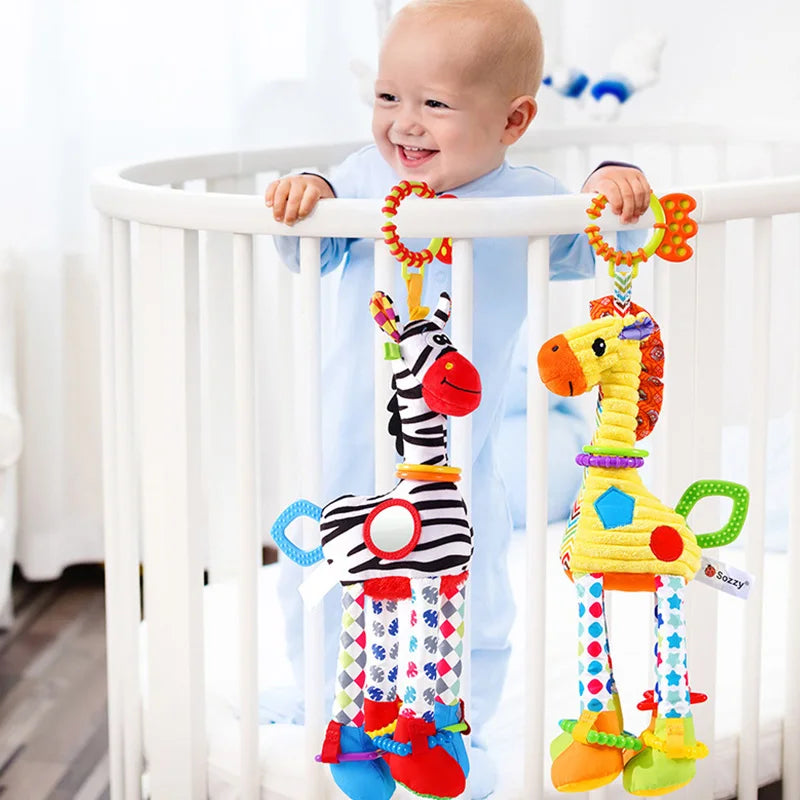 Plush Animal Handbells & Teether Baby Toy