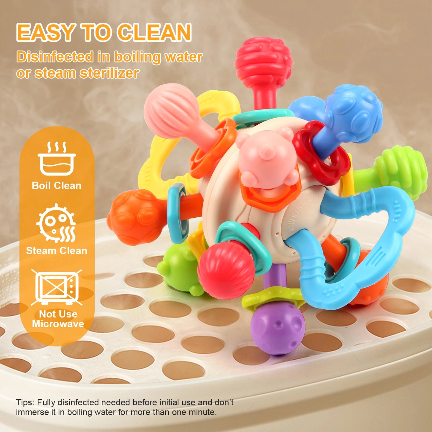 Manhattan Soft Silicone Baby Grab Ball & Teether