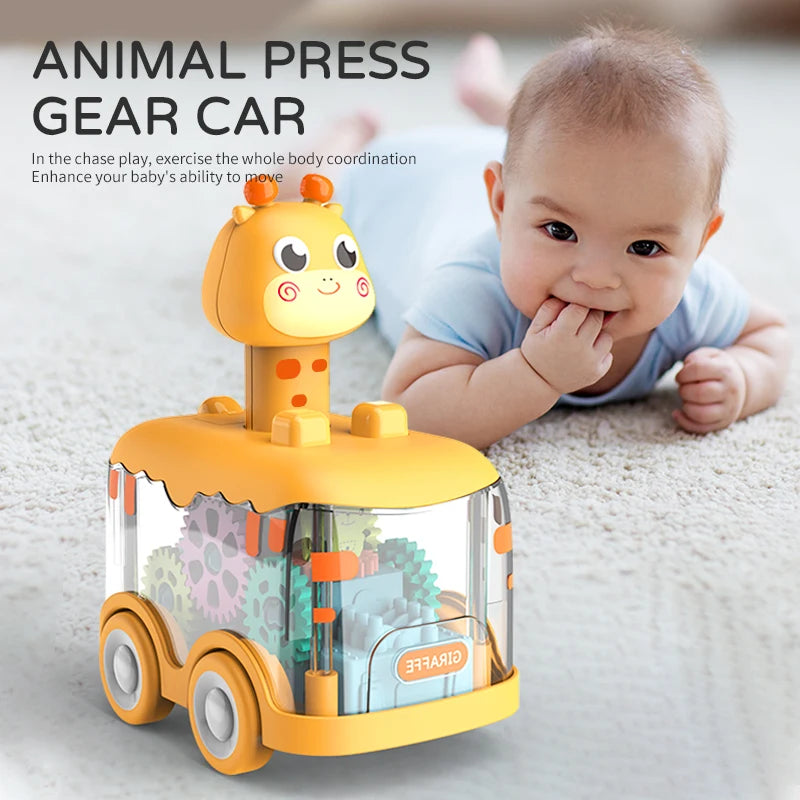 Press Gear Kids’ Pull-Back Animal Car Toy