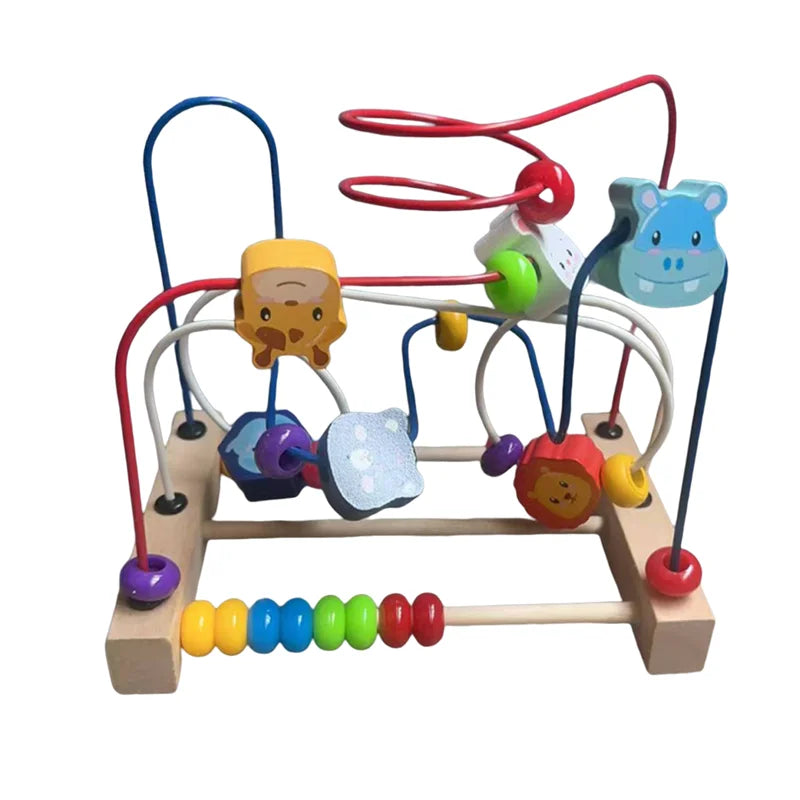 Wooden Bead Maze Roller Coaster Toy