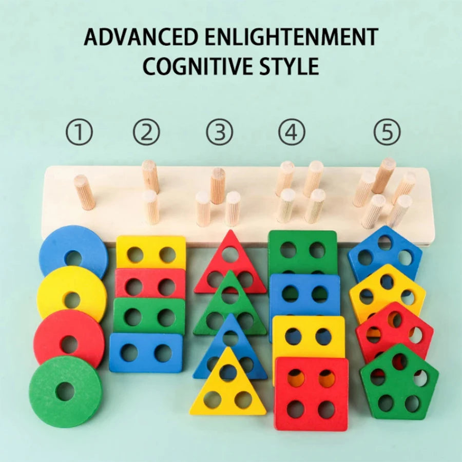 Montessori Wooden Sorting & Stacking Toy
