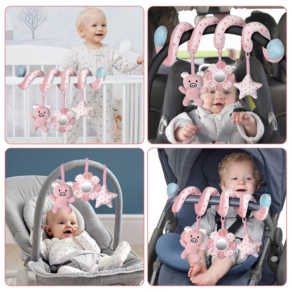 Baby Spiral Hanging Toy with Mirror & Rattles