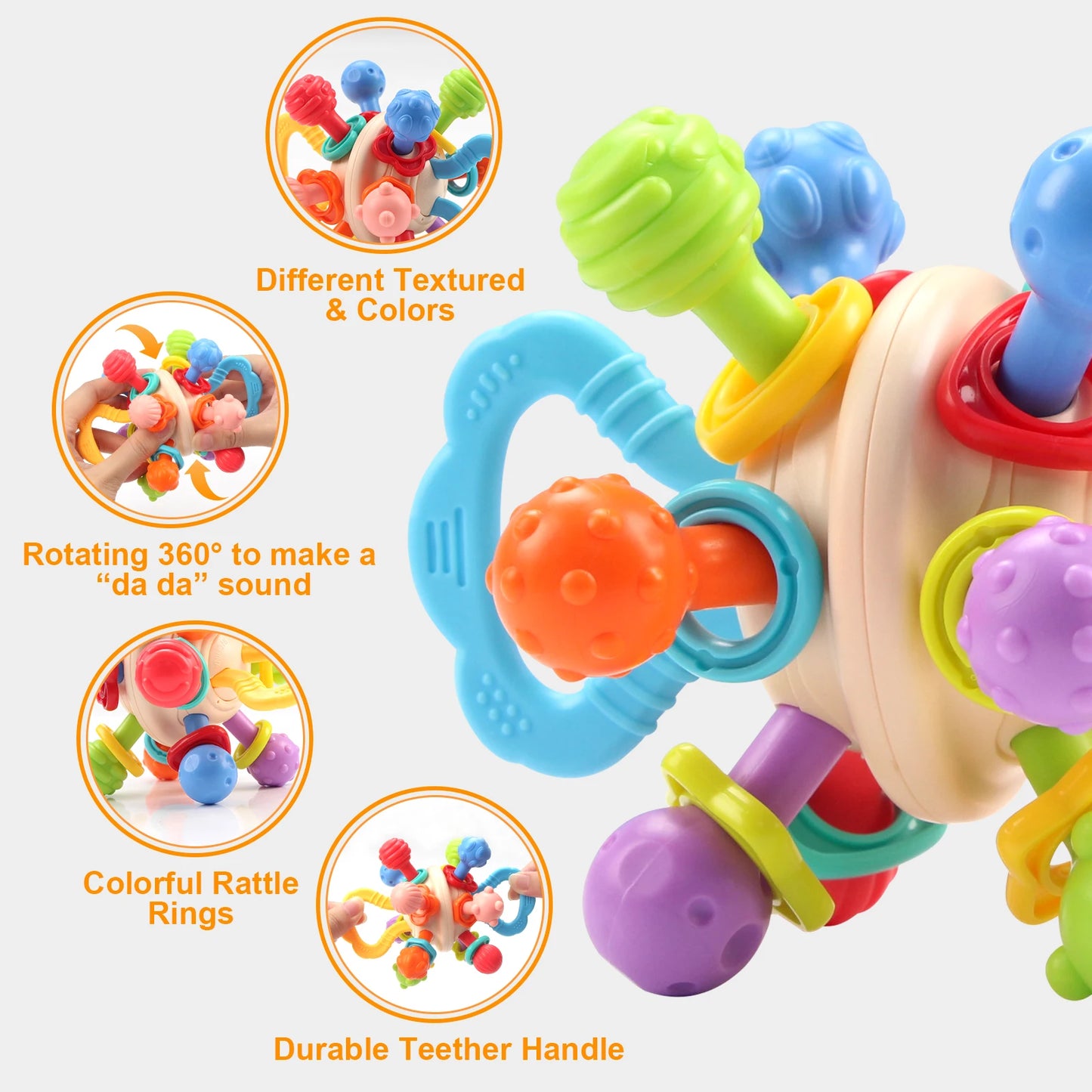 Manhattan Soft Silicone Baby Grab Ball & Teether