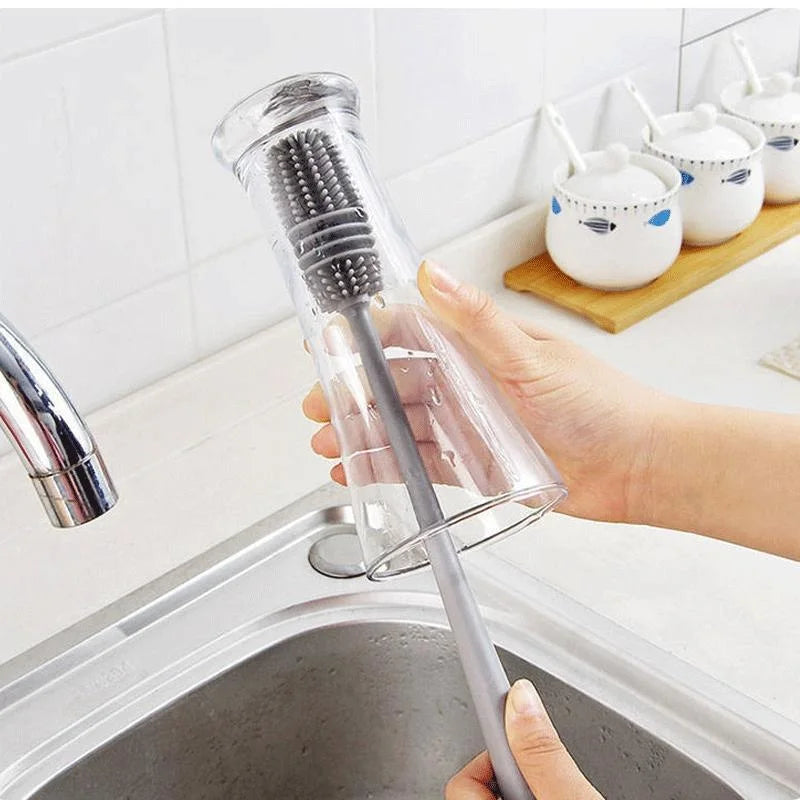Silicone Bottle Brush Cleaner for Baby Bottles & Glassware