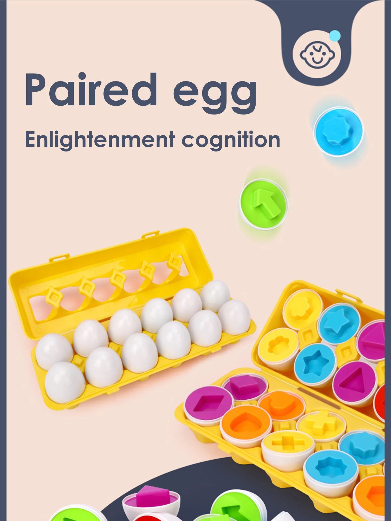 Baby Smart Eggs Montessori Educational Shape & Color Matching Toy