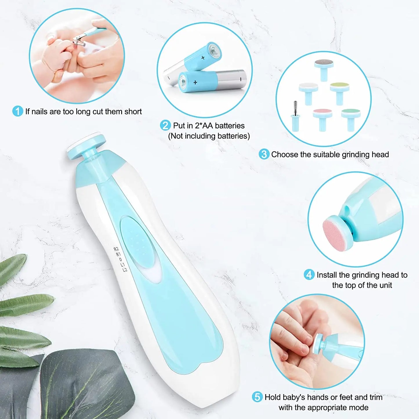 Electric baby Nail clipper LED Light Baby