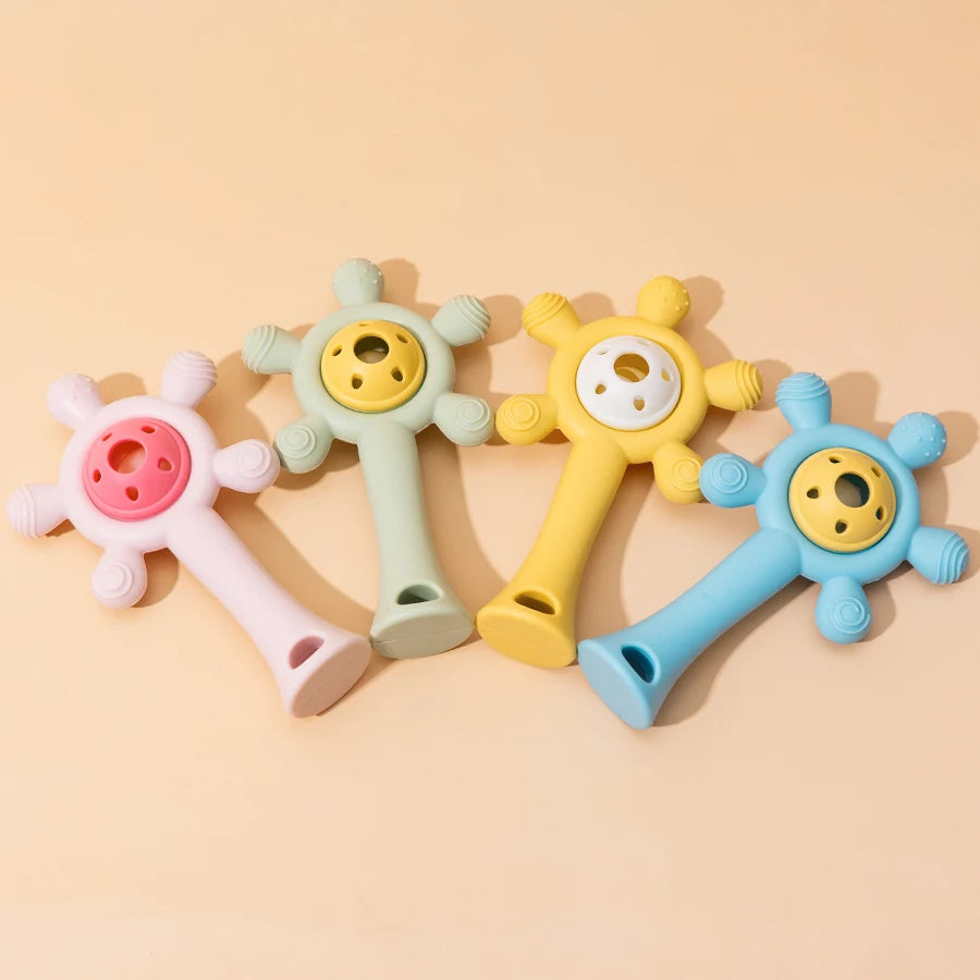Silicone Baby Teether & Rattle Toy