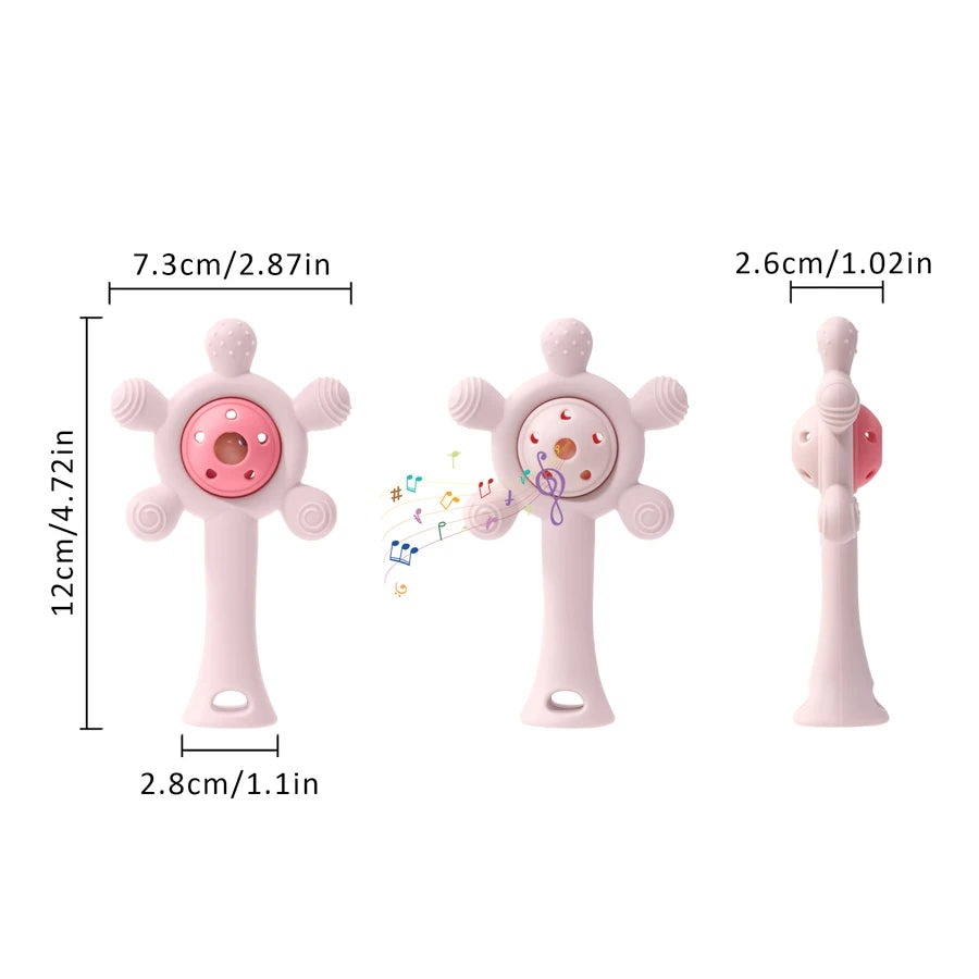 Silicone Baby Teether & Rattle Toy