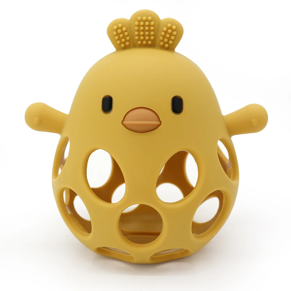 Cartoon Chick Baby Teether Gloves