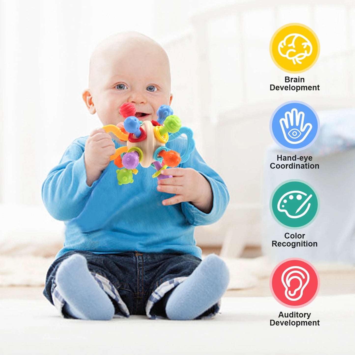 Manhattan Soft Silicone Baby Grab Ball & Teether