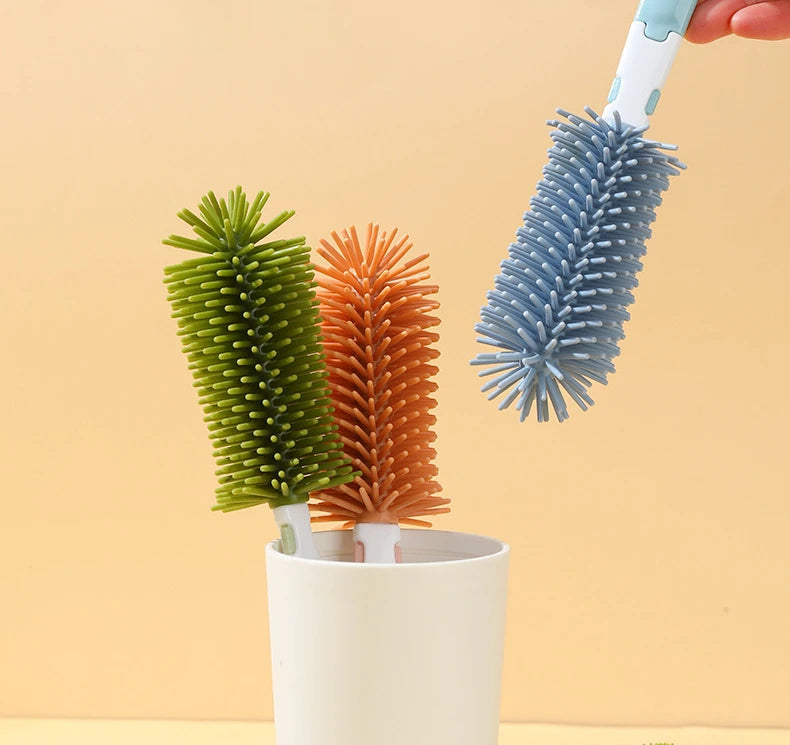 360° Silicone Baby Bottle Brush Set