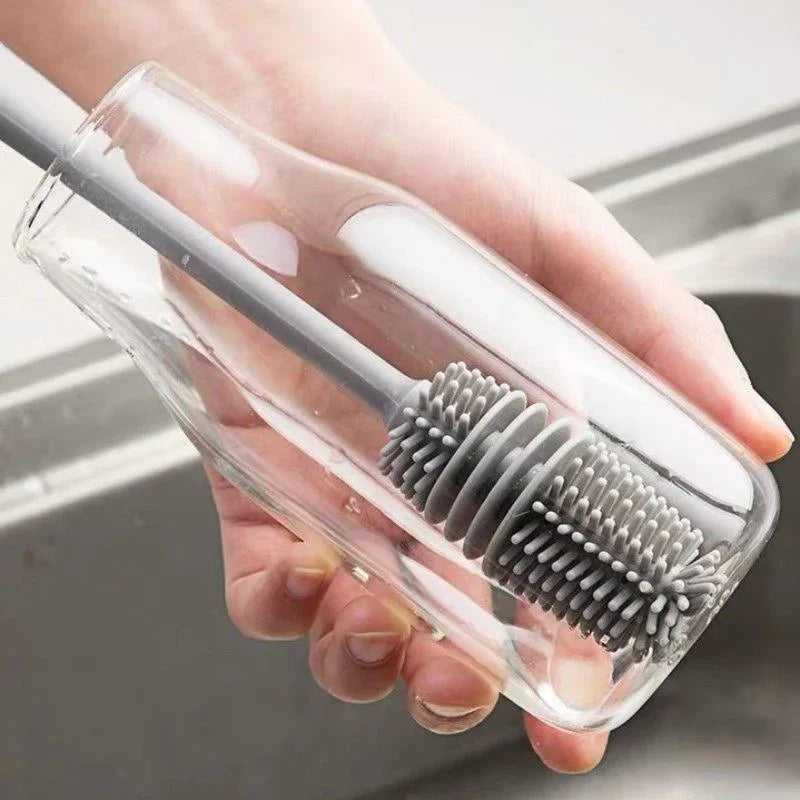 Silicone Bottle Brush Cleaner for Baby Bottles & Glassware