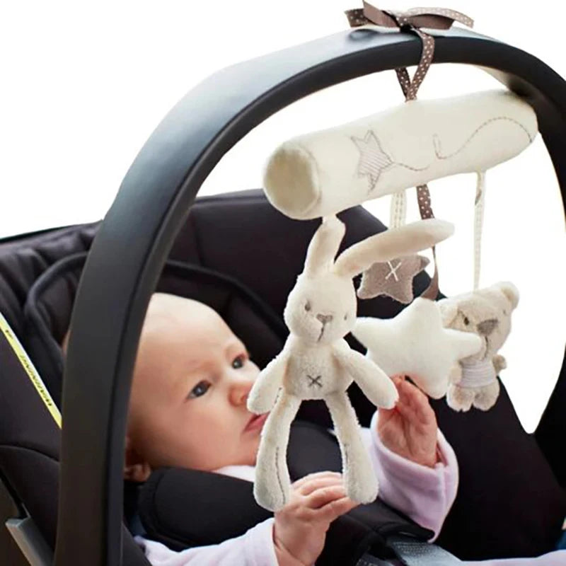 Rabbit Hand Bell Plush Toy for Stroller & Bed