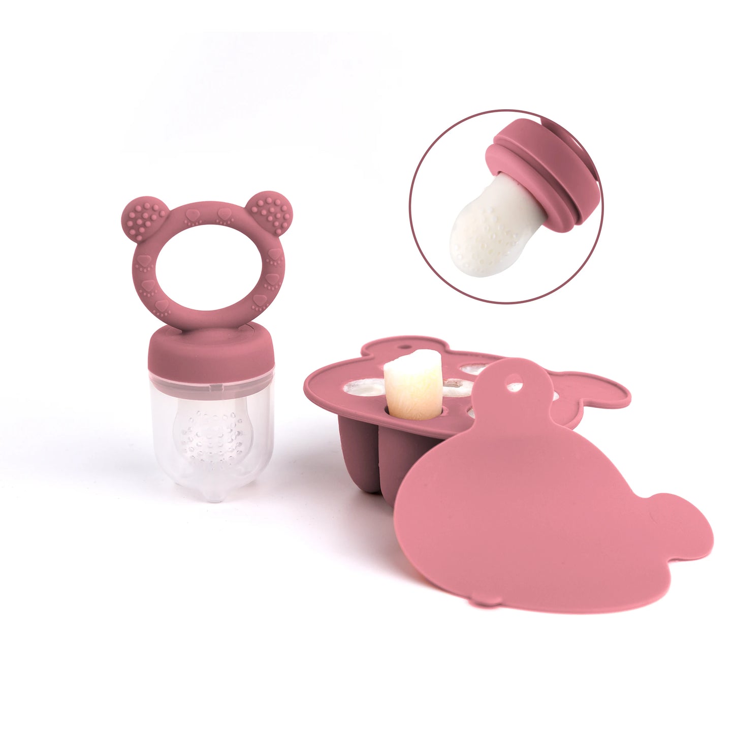 Bear Fruit Feeder & Silicone Freezer Tray Set