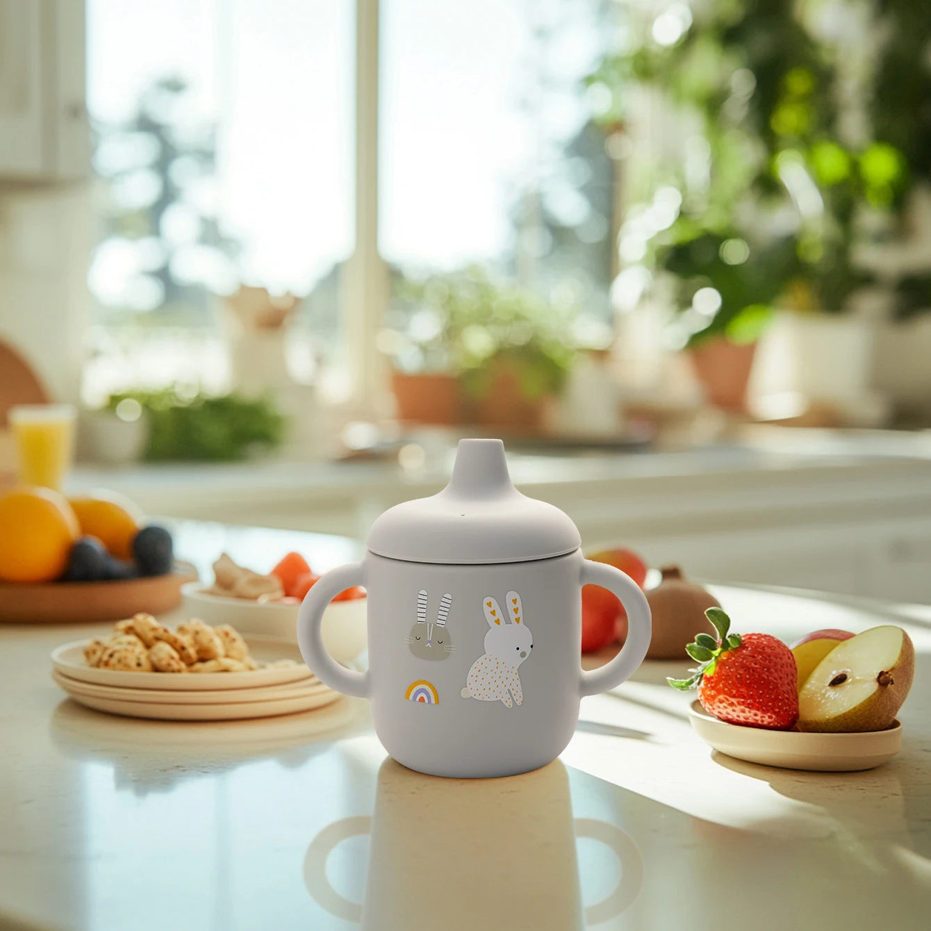Cartoon Silicone Baby Feeding Cup – BPA Free