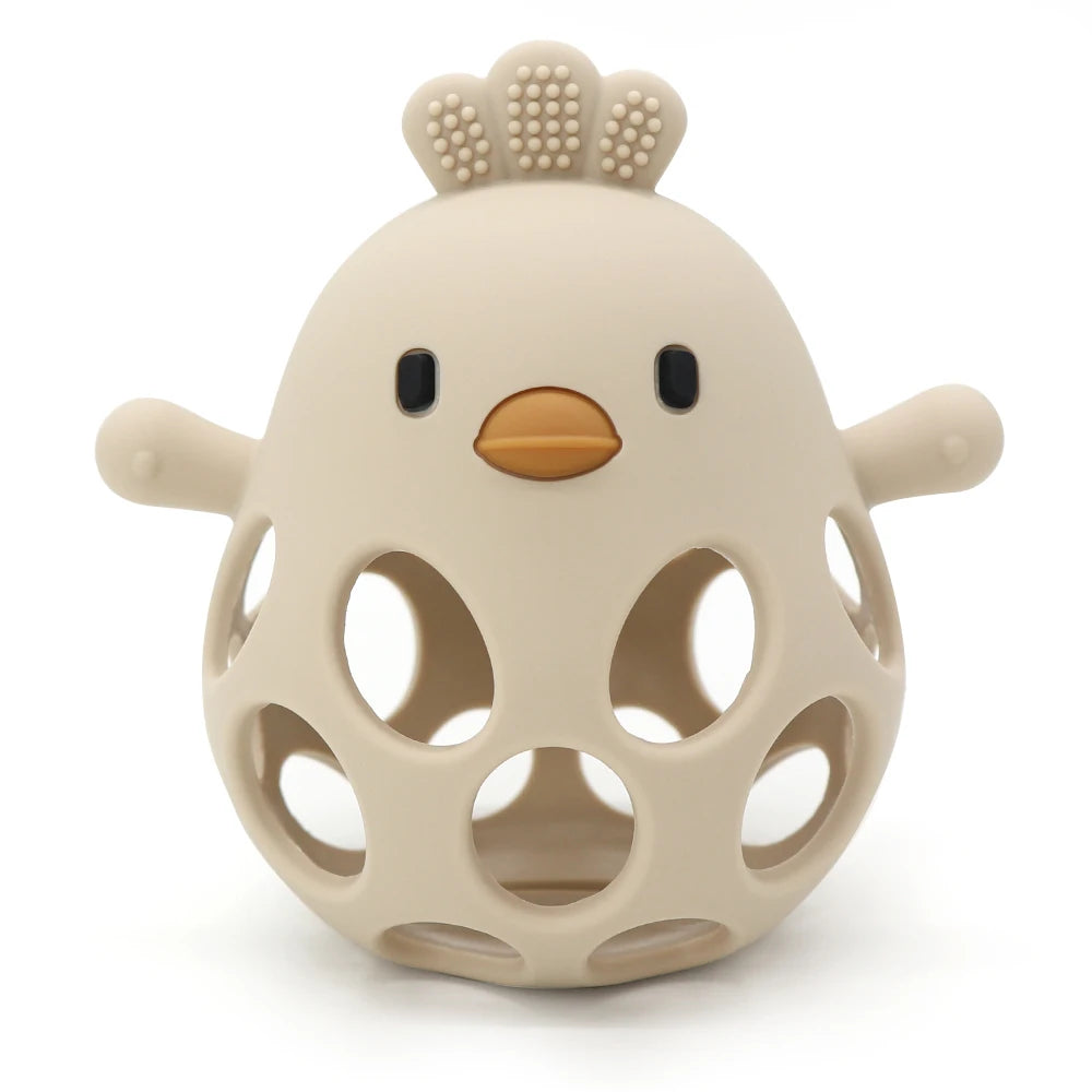 Cartoon Chick Baby Teether Gloves