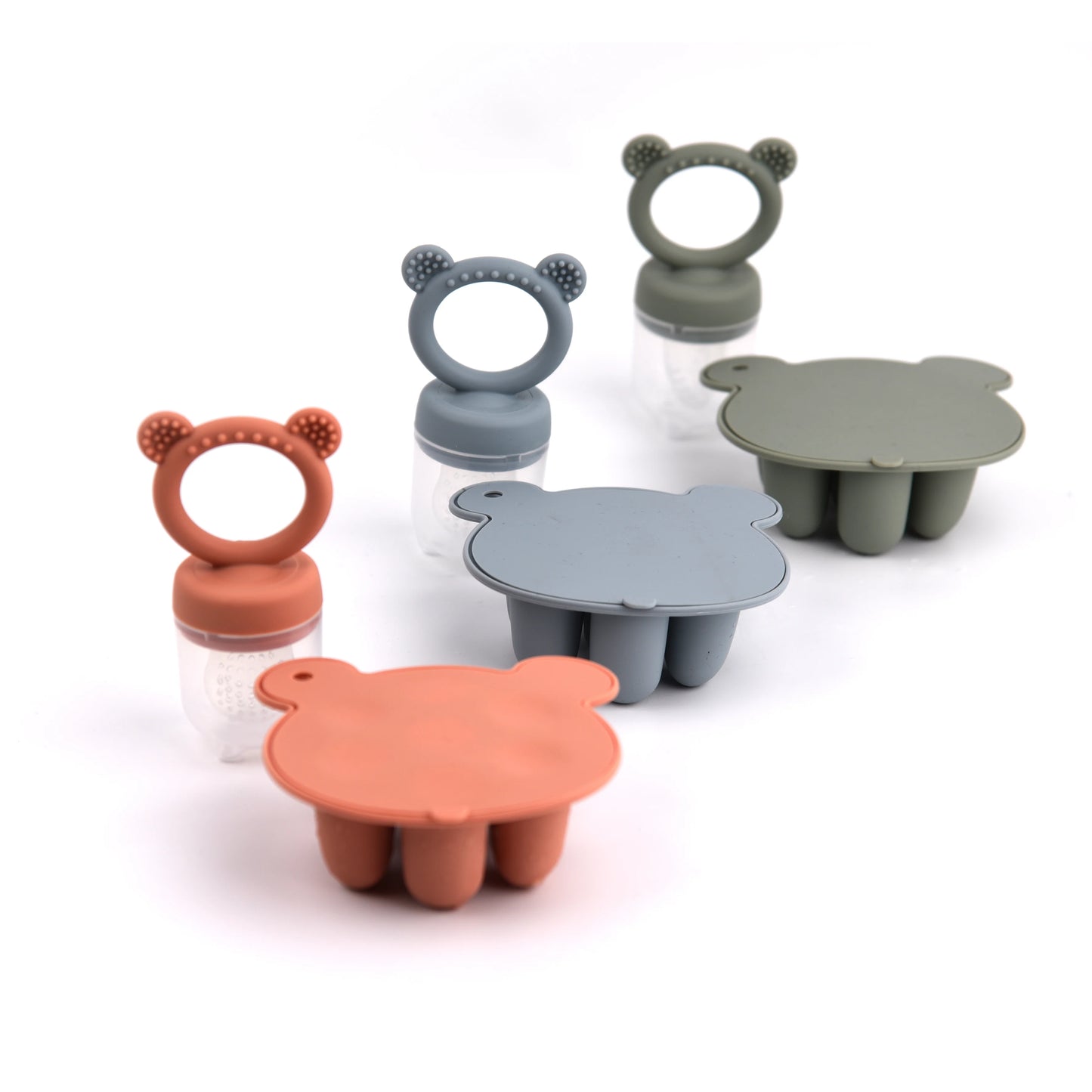 Bear Fruit Feeder & Silicone Freezer Tray Set