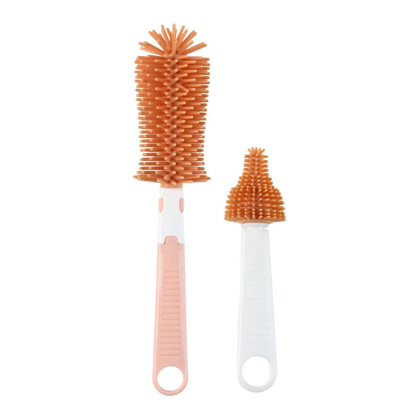 360° Silicone Baby Bottle Brush Set