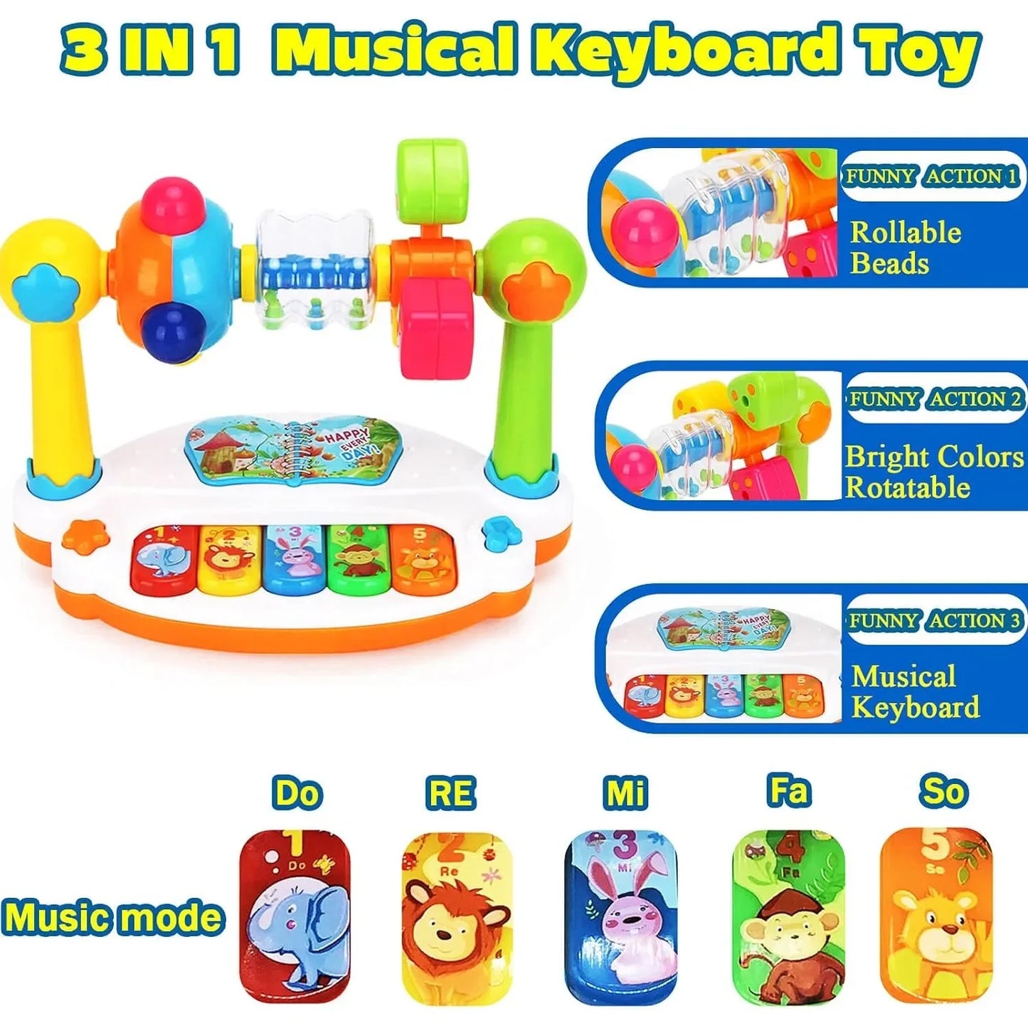 Baby Musical Piano Toy with Lights & Sound