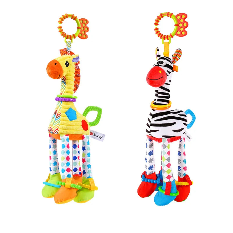 Plush Animal Handbells & Teether Baby Toy