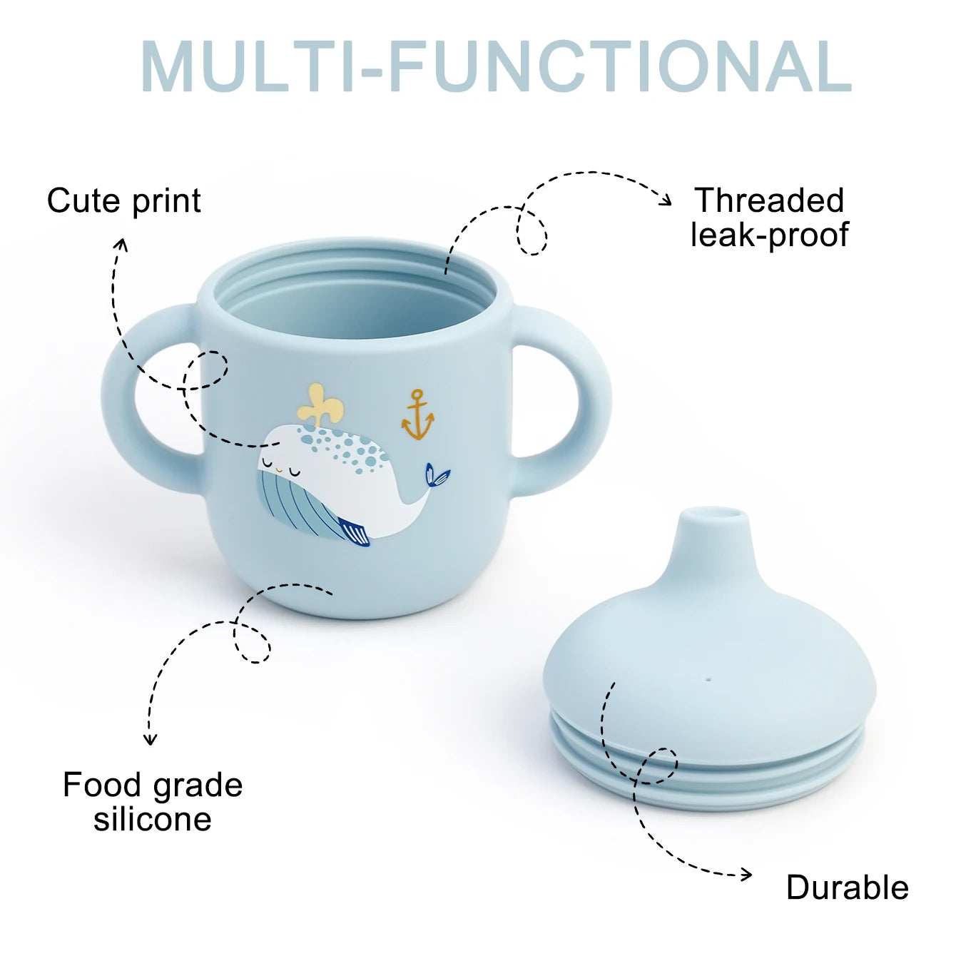 Cartoon Silicone Baby Feeding Cup – BPA Free