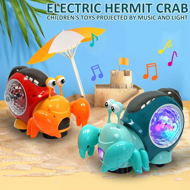 Musical Light-Up Crawling Crab Toy for Babies