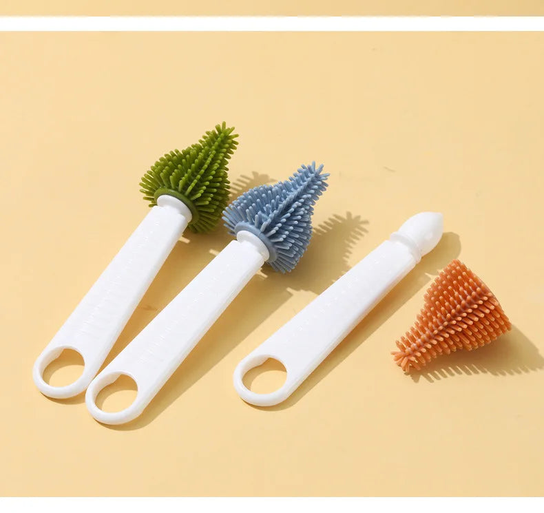 360° Silicone Baby Bottle Brush Set