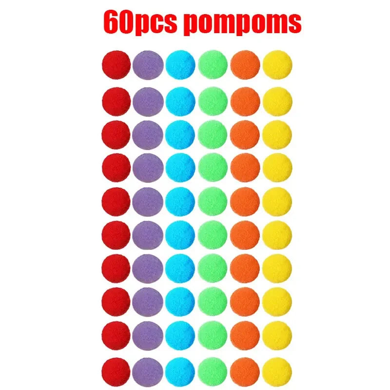 Rainbow Pom Pom Sorting Set