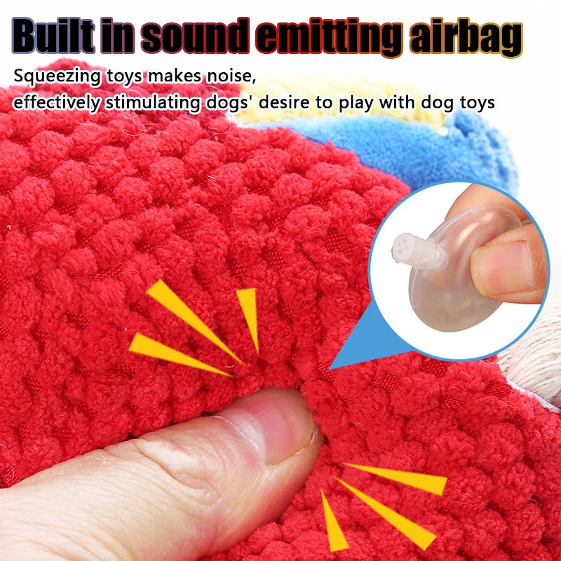 Plush Parrot Dog Toy – Tough & Squeaky