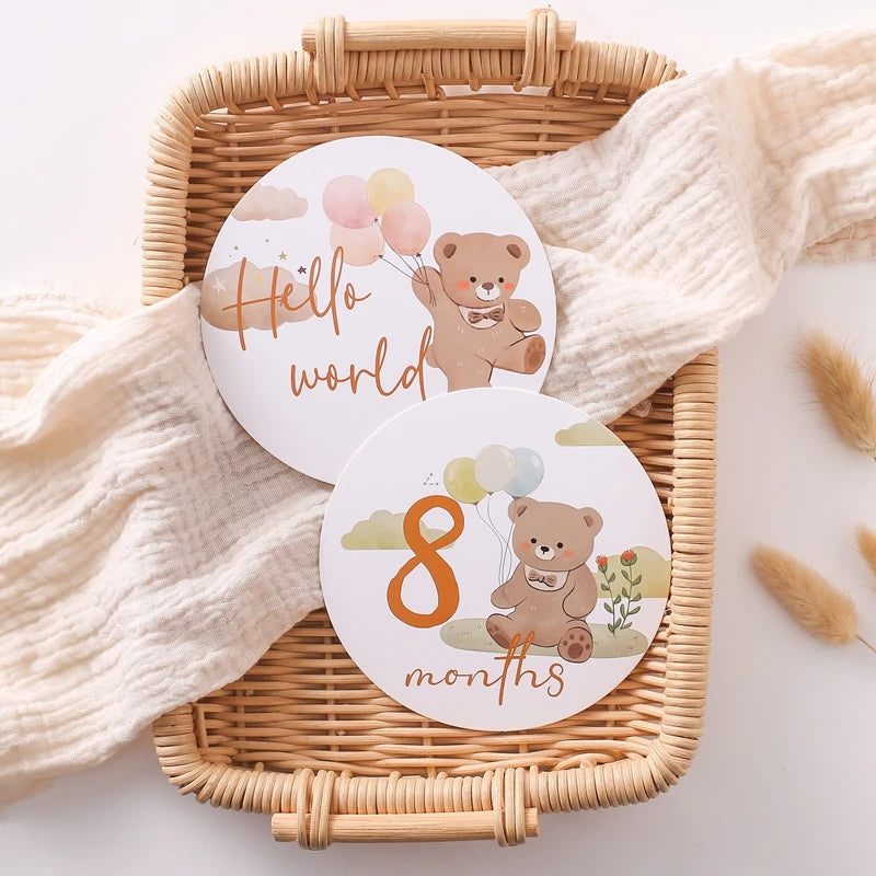 Newborn Milestone Cards – 0–12 Month Photo Set