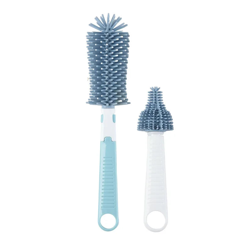 360° Silicone Baby Bottle Brush Set
