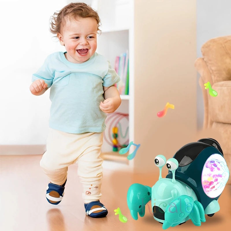 Musical Light-Up Crawling Crab Toy for Babies