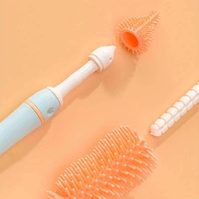 Portable 6 in 1 Baby Bottle Cleaner Set with Drying Rack