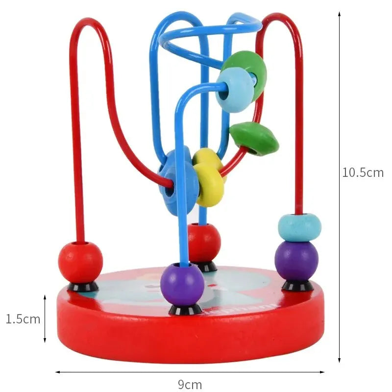 Wooden Bead Maze Roller Coaster Toy