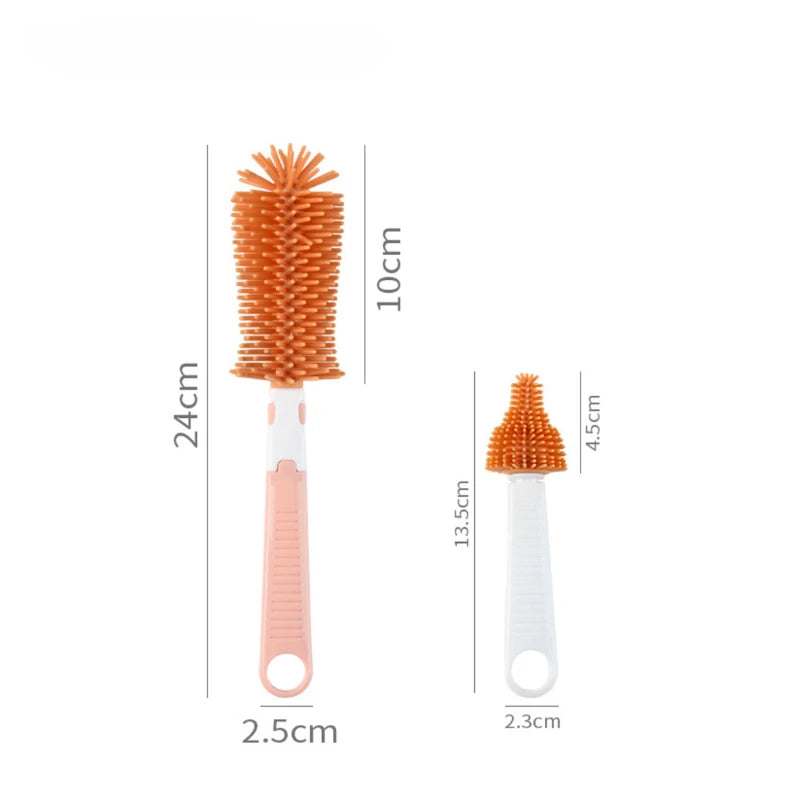 360° Silicone Baby Bottle Brush Set