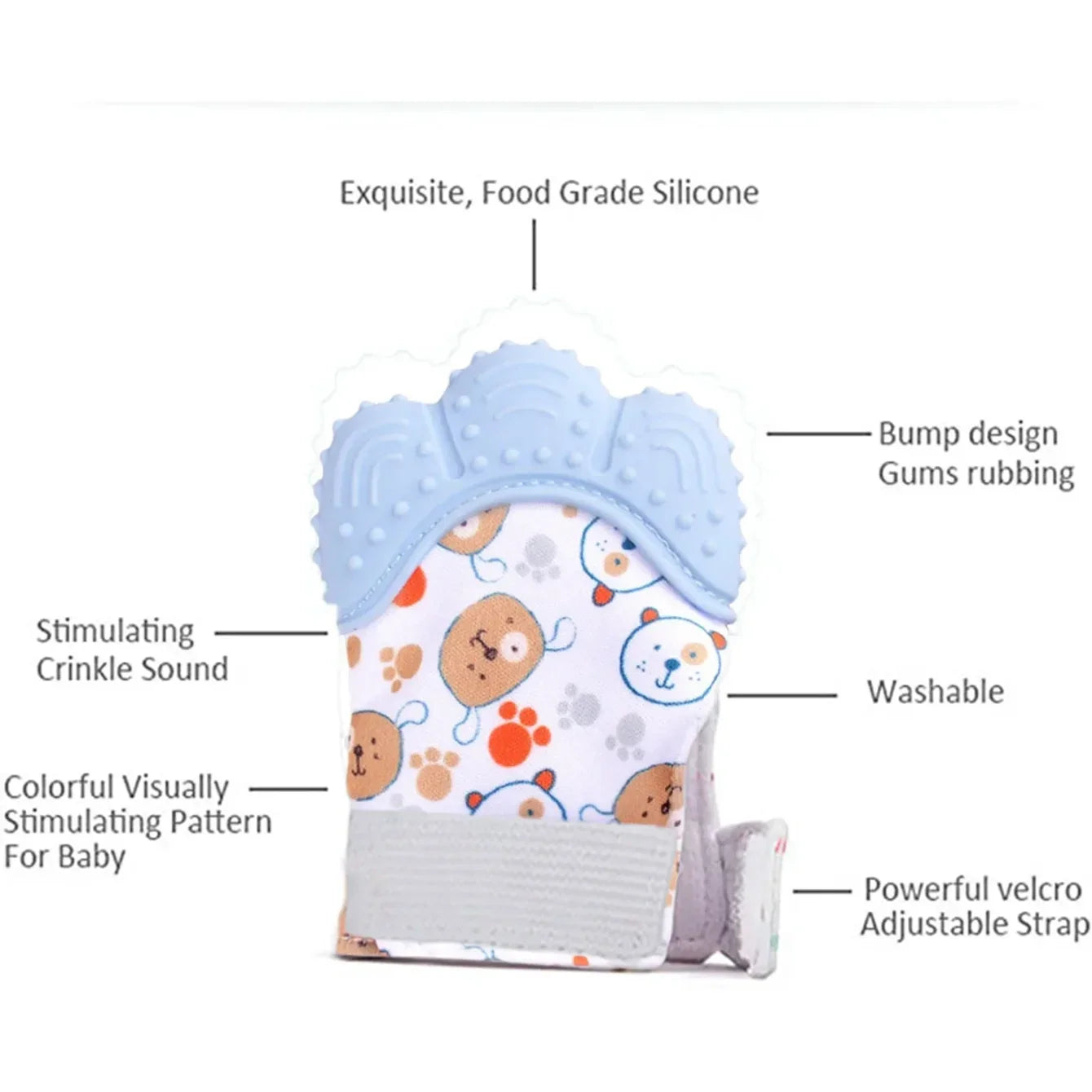 Newborn Teething Mittens – Soft Silicone Soother