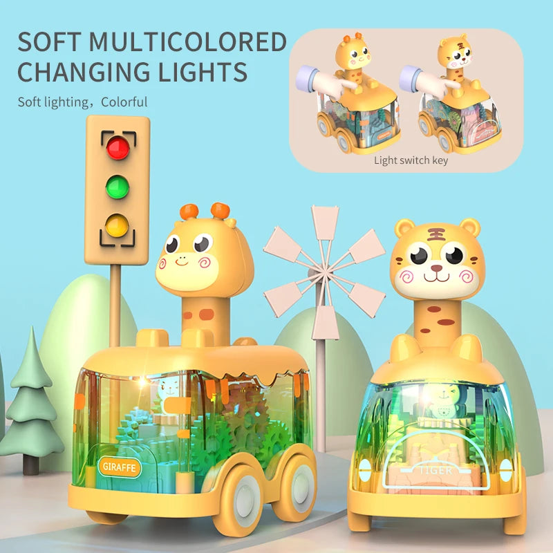 Press Gear Kids’ Pull-Back Animal Car Toy