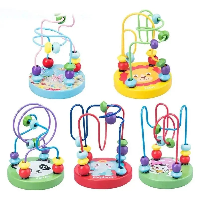 Wooden Bead Maze Roller Coaster Toy
