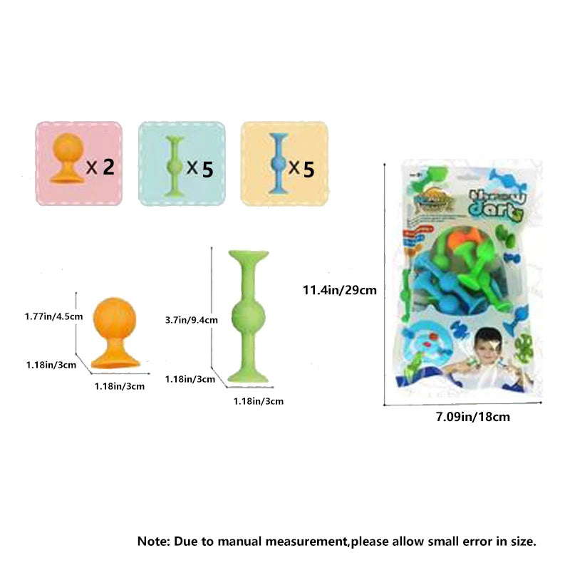 Suction Cup Darts & Building Blocks Fidget Toy Set