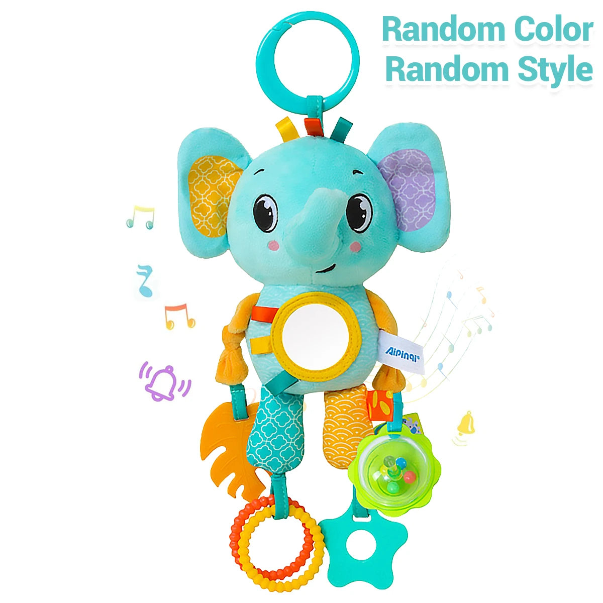 Soft Plush Hanging Sensory Toy with Teether